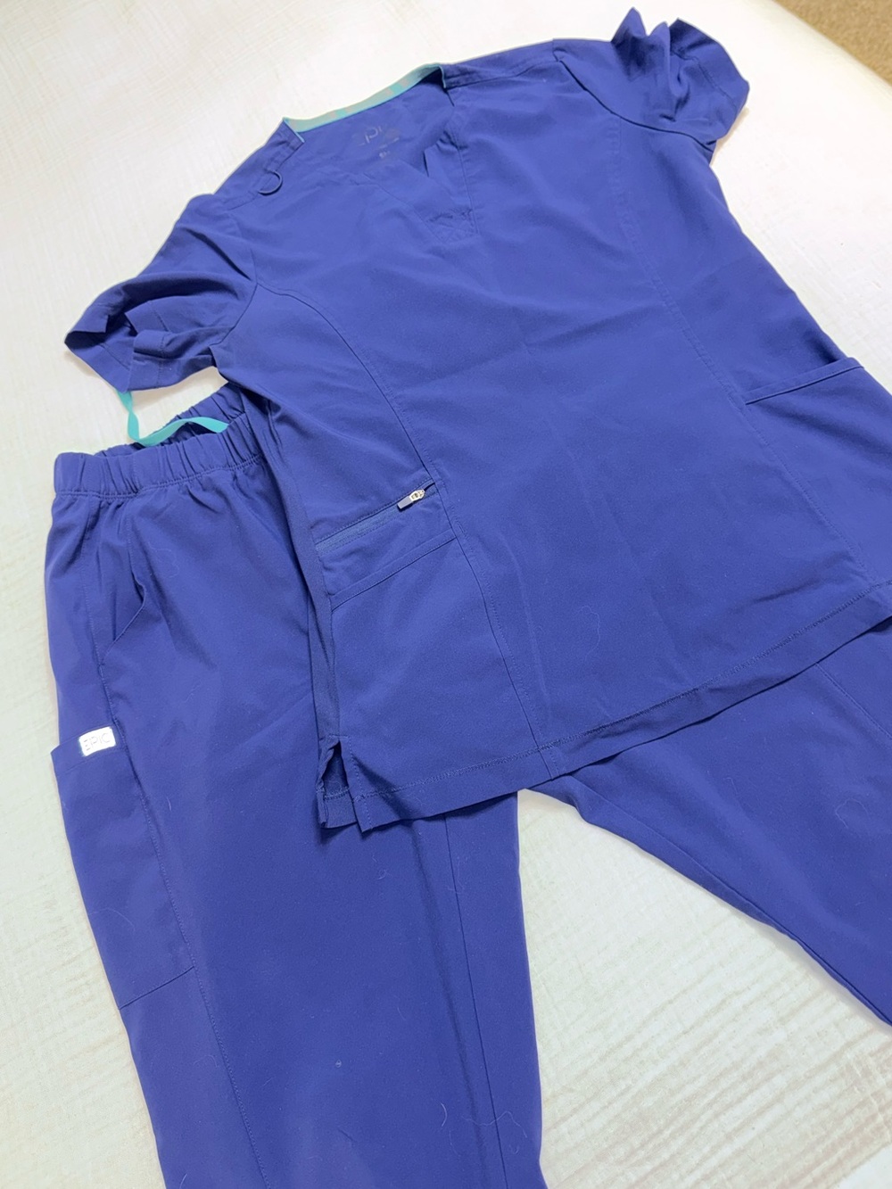 Epic Threads Short Sleeve Medical Scrub Top and Pants in Royal Blue